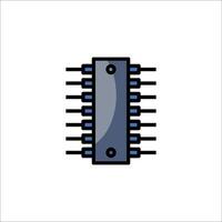 A circuit board with a blue and black outline vector