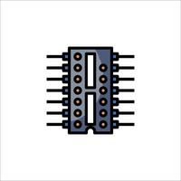 A circuit board with a number of components vector