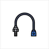 A blue and black hose with a screw on it vector