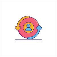 A colorful icon with a person in a circle vector