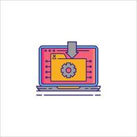 A laptop with a gear on it vector