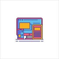 A computer and phone icon on a white background vector