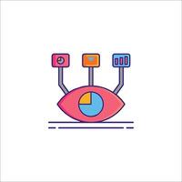An eye with a computer and a phone icon vector