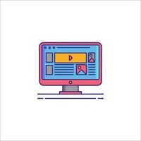 A computer monitor with a playing on it vector
