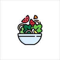 A bowl of salad with watermelon and other vegetables vector