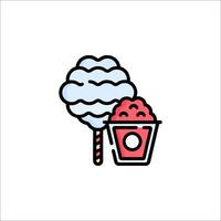A red and white ice cream cone with a cloud in the middle vector