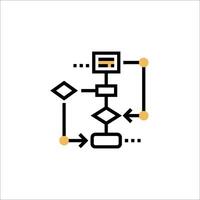 A diagram of a computer with a computer on it vector