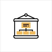 A building with a box on top and a sign on the side vector