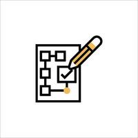 A check box with a pen and check mark vector