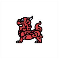 A red and black dog with a long tail vector