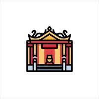 A chinese temple icon in a line style vector