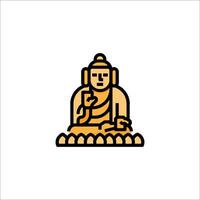 Buddha icon in a line style vector