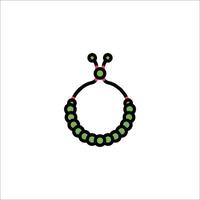 A green and black bracelet with a red dot vector