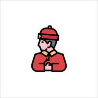 A man in a red hat and coat vector