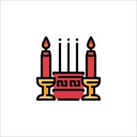 Candle icon in line style on white background vector