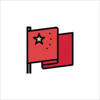 China flag icon isolated on white background vector