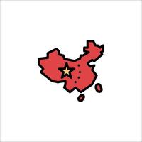 China map with star icon illustration vector