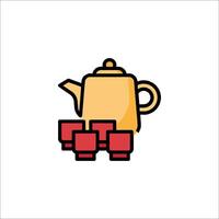 Tea pot icon illustration vector