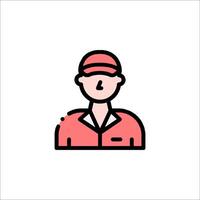 A man in a red cap and shirt icon vector