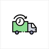 A truck with a clock on the side of it vector