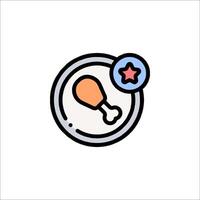 A chicken and star icon on a plate vector