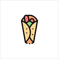 A taco icon in a line style vector