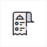 A restaurant menu icon with a paper roll vector