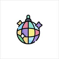 A colorful disco ball icon on a white background vector