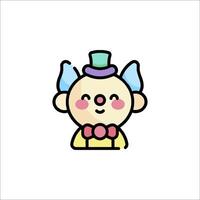 A cartoon clown with a hat and bow tie vector