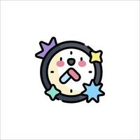 A cute clock with stars and a face vector