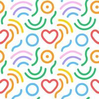 Bright and Beautiful Hand-Drawn Abstract Geometric cute beautiful hand drawn colorful line and abstract geometric shape pattern art illustration isolated on white vector