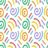 Fun and Cute Art Hand-Drawn Geometric Patterns cute beautiful hand drawn colorful line and abstract geometric shape pattern art illustration isolated on white vector