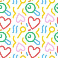 Delightful Geometric Patterns in Vibrant cute beautiful hand drawn colorful line and abstract geometric shape pattern art illustration isolated on white vector