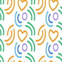 Abstract Shapes and Lines cute beautiful hand drawn colorful line and abstract geometric shape pattern art illustration isolated on white vector