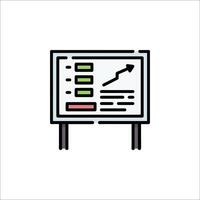 A whiteboard with a chart on it vector