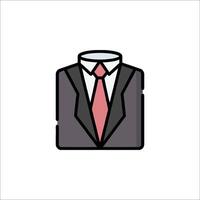 Suit and tie icon on white background vector
