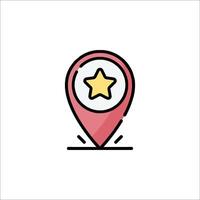 A location pin with a star icon vector