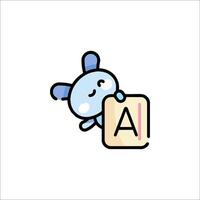 A cute little bunny holding a letter vector