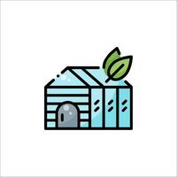 A house with a green leaf on it vector