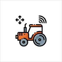 A tractor with a wireless signal icon vector