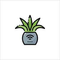 A plant with wifi icon on it vector