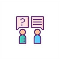 Two people talking with question marks on their heads vector