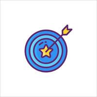 Target icon with arrow and star in the center vector