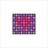 Pixel art heart icon in a square pattern vector