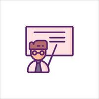 A man with glasses and a whiteboard is holding a pointer vector