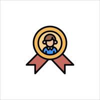 A woman is in the middle of a medal vector