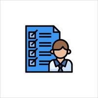 A man with a checklist icon on a white background vector