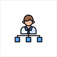 A man with a computer icon on a white background vector