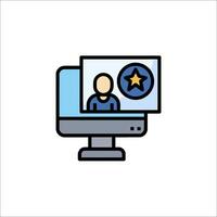 A computer screen with a person on it vector