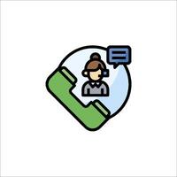 Call center icon with a person on the phone vector